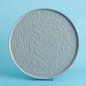 Mason Cash Home to Roost Blue Stoneware Round Platter 12” NWT Country Hen Floral